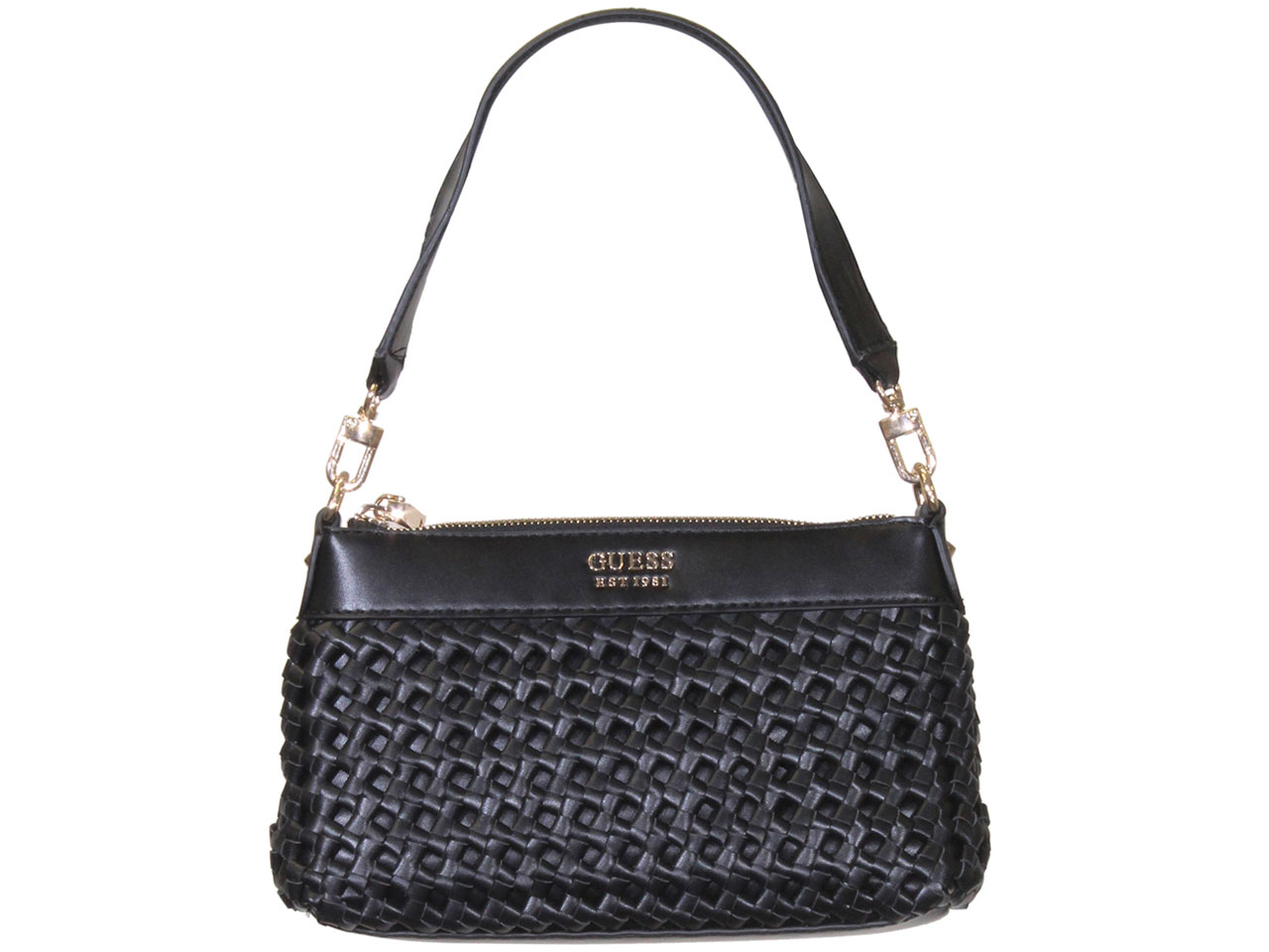  GUESS Lisbet 2 Compartment Satchel Black One Size : GUESS:  Clothing, Shoes & Jewelry