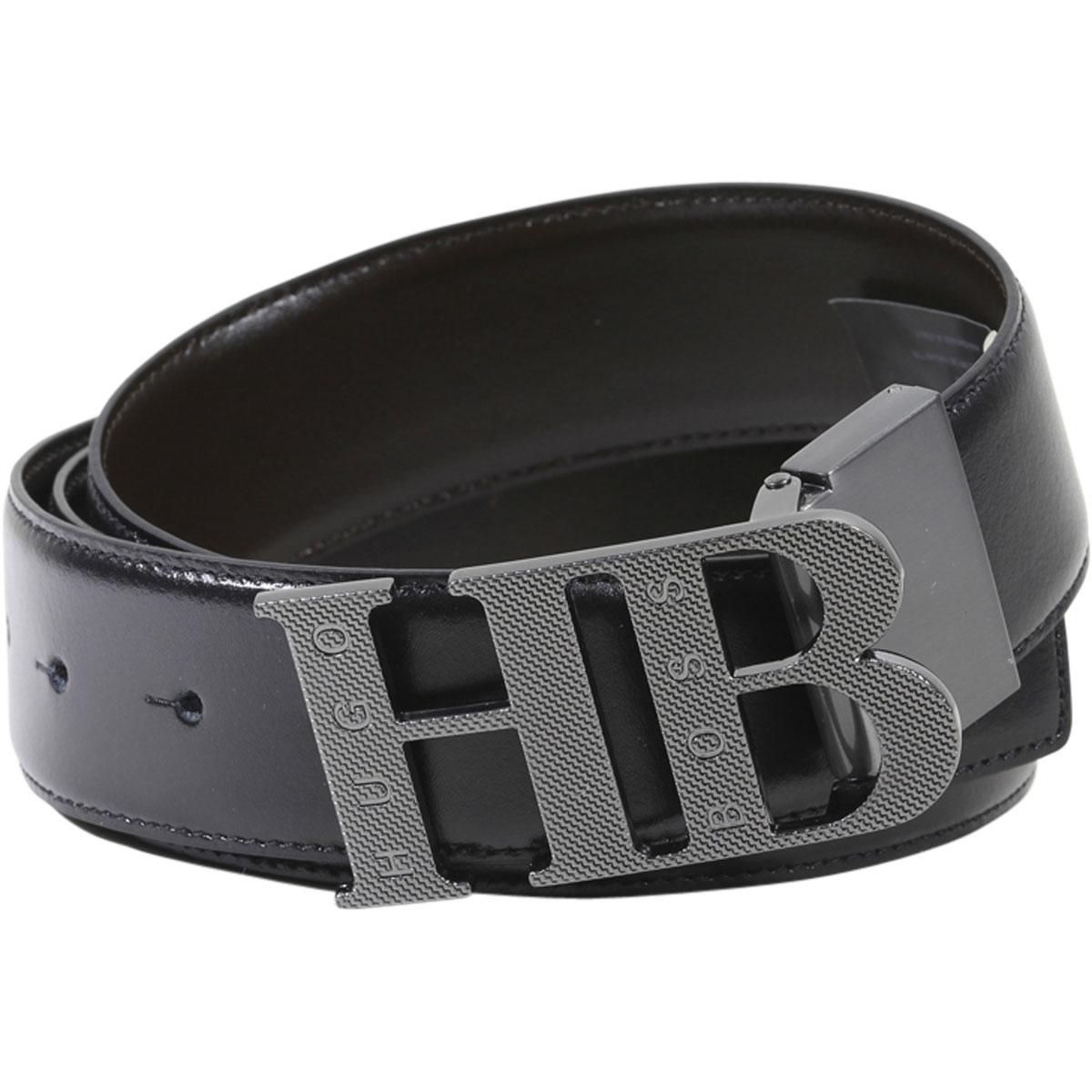 Hugo Boss Men's Balwinno Reversible Genuine Leather Belt Adjustable To ...