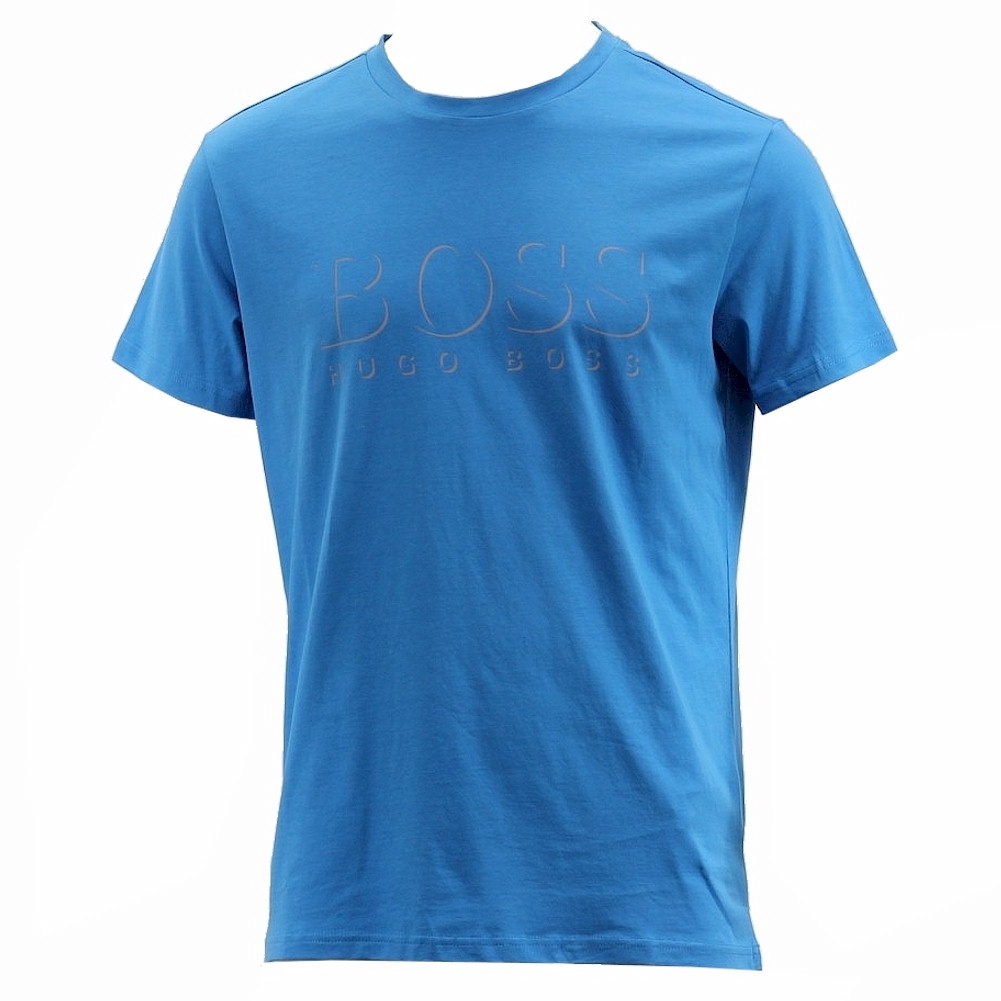 UPC 722557425395 product image for Hugo Boss Men's Cotton Logo Short Sleeve T Shirt - Blue - Large | upcitemdb.com