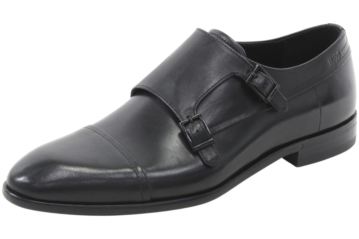 Hugo Boss Men's Dressapp Leather Double Monk Strap Loafers Shoes ...