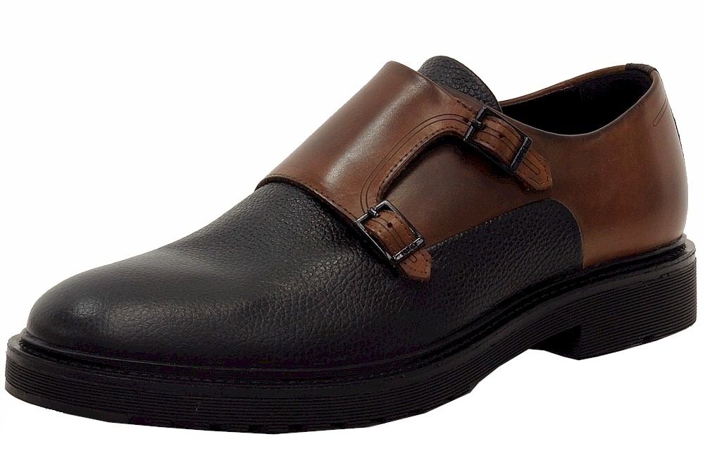 Hugo Boss Men's Dressapp Double Monk Strap Leather Loafers Shoes 