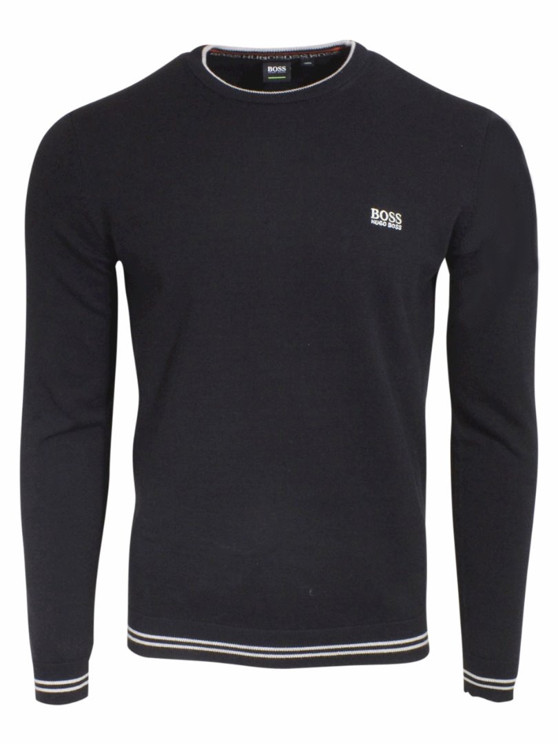 Hugo Boss Men's Rimex-S19 Long Sleeve Crew Neck Black Sweater Shirt Sz ...