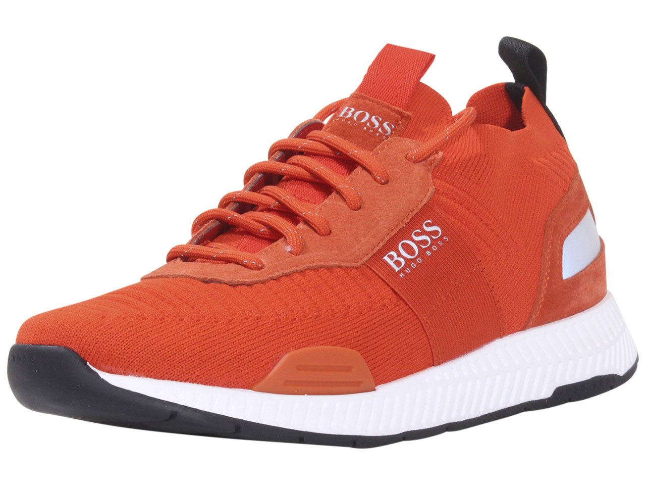 Boss Men's Titanium Knit Trainers Shoes Bright Orange Sz. 7