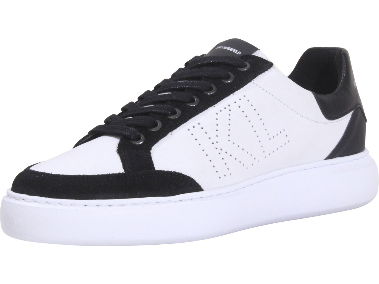 Karl Lagerfeld Paris Men's Sneakers Perforated KL Lace Up Low Top White ...