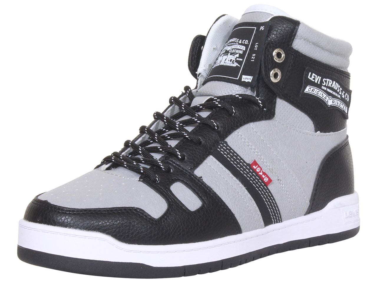 Levis Men's 521-BB-HI-Pebbled-UL Sneakers High-Top Shoes Black/Grey Sz: 9 |  
