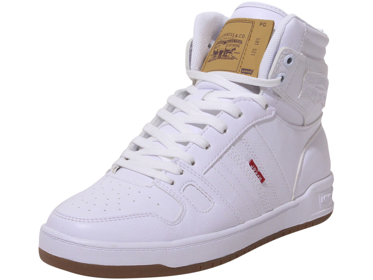 Levi's Men's 521-BB-HI-Pebbled-UL Sneakers High Top White/Gum Sz: 10 519708  