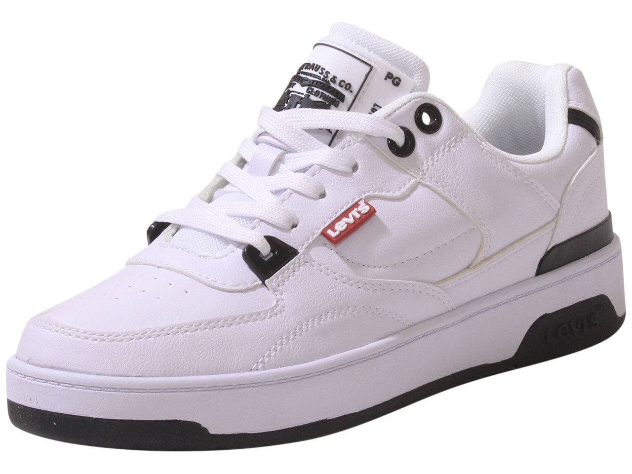 UPC 191605781040 product image for Levi's Men's 521 Mod LO Pebbled UL Sneakers Low Top White/Black Sz: 13 519714 -  | upcitemdb.com