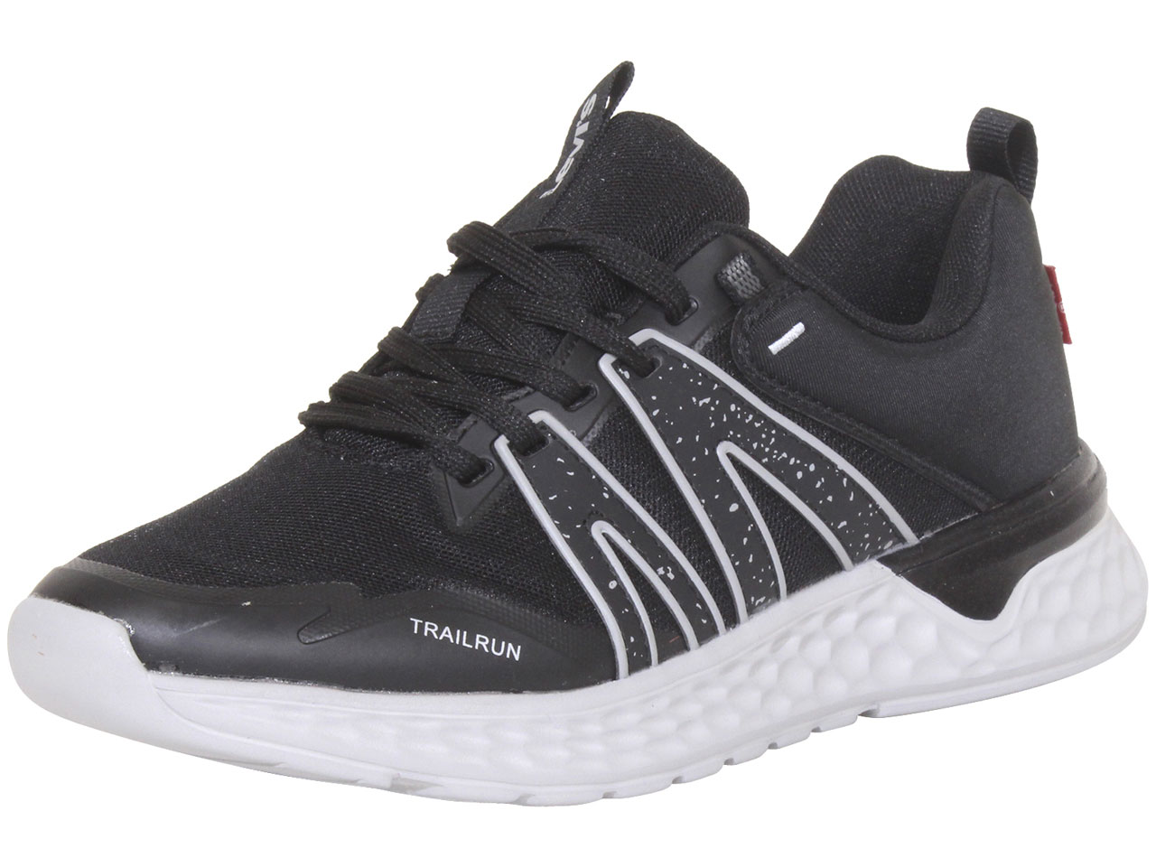 Levis Men's Newbury-Trail Sneakers Low-Top Running Shoes Black/Silver Sz:   