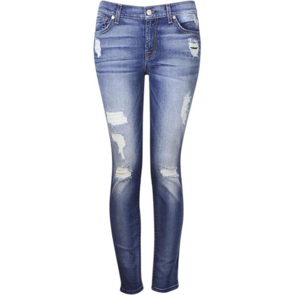  7 For All Mankind Women's The Ankle Skinny With Destroy Jeans 