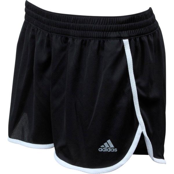  Adidas Women's 100M Dash Black/White/Matte Silver Climalite Knit Shorts 