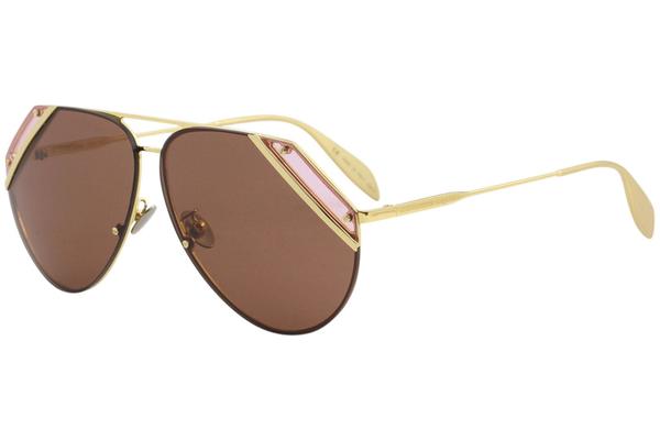  Alexander McQueen Women's Edge AM0092S AM/0092/S Fashion Pilot Sunglasses 