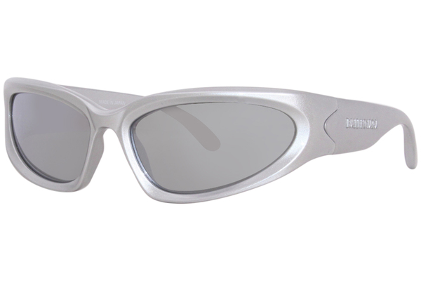 Balenciaga BB0157S 004 Sunglasses Men's Silver/Grey/Silver Mirror 65-17-125