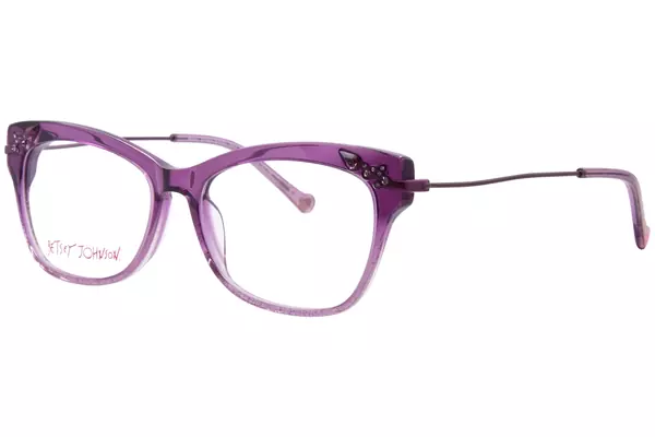  Betsey Johnson Name Drop Eyeglasses Full Rim Rectangle Shape 