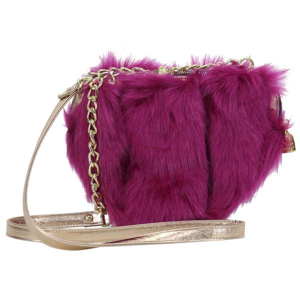  Betsey Johnson Women's Fur Your Eyes Only Heart Crossbody Handbag 