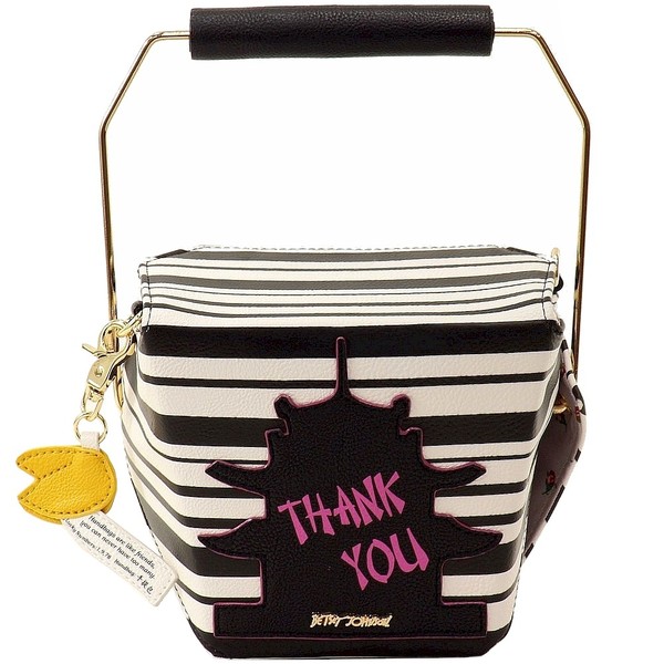  Betsey Johnson Women's Kitsch Kung Pow Betsey Takeout Stripe Cross-Body Handbag 