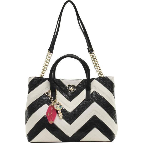  Betsey Johnson Women's Suite Life Chevron Tote Handbag 