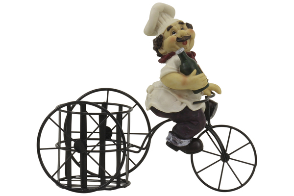  Bistro Chef On A Bicycle Wine Bottle Holder 