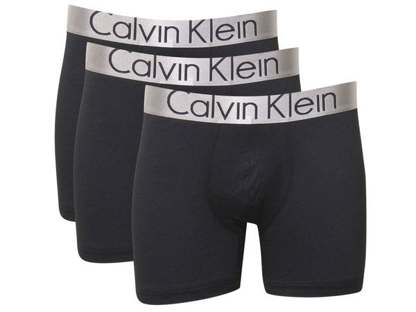  Calvin Klein Men's Boxer Briefs Steel Microfiber Underwear 3-Pairs 