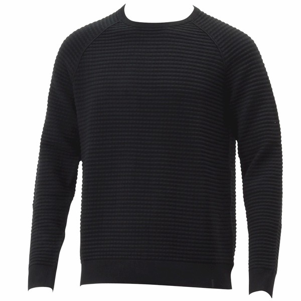  Calvin Klein Men's Check Blister Stitch Long Sleeve Crew Neck Sweater Shirt 