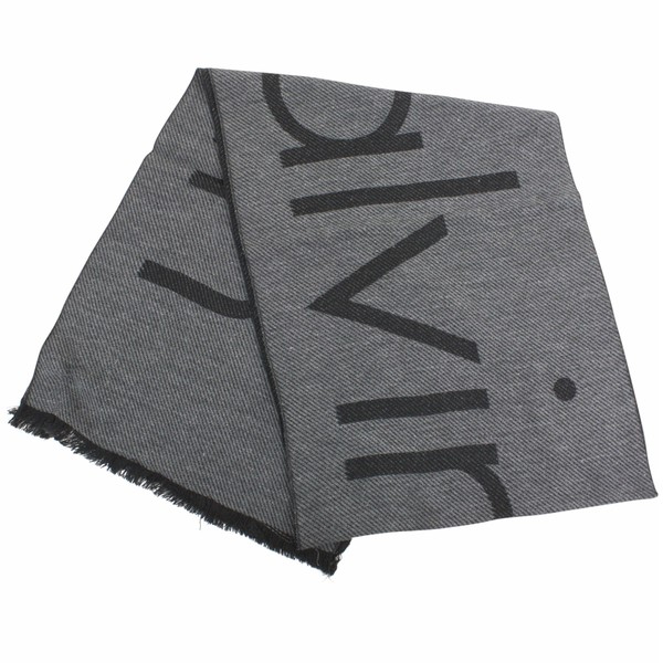  Calvin Klein Men's Logo Woven Twill Winter Scarf (One Size) 