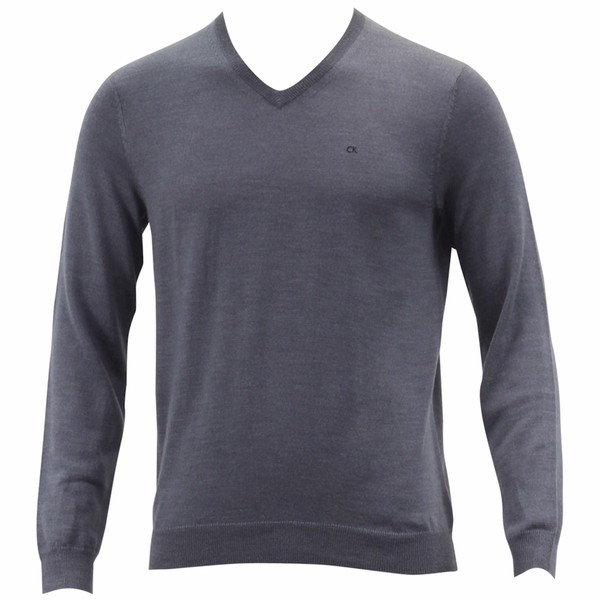  Calvin Klein Men's Merino Moon Long Sleeve V-Neck Sweater Shirt 