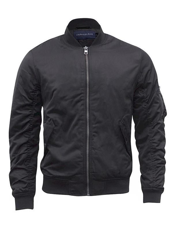  Calvin Klein Men's Monogram Logo Bomber Jacket 