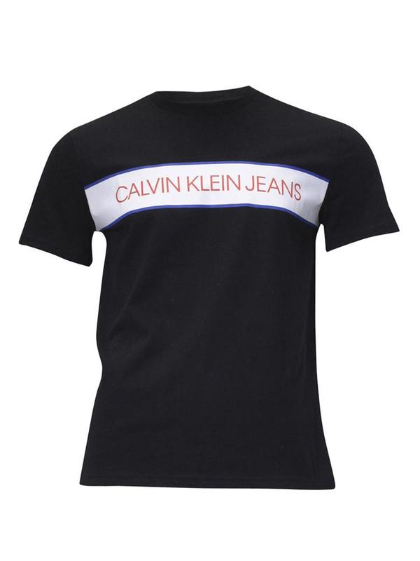 Calvin Klein Men's Outline Logo Short Sleeve Crew Neck Cotton T-Shirt 