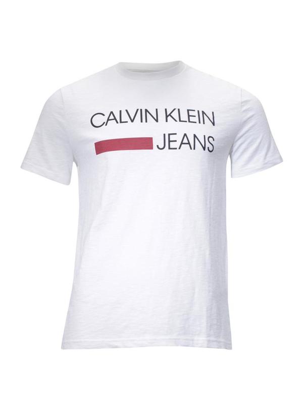  Calvin Klein Men's Pop Rectangle Short Sleeve Crew Neck Cotton T-Shirt 