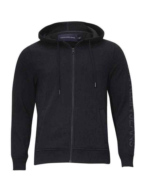  Calvin Klein Men's Reflective Logo Zip Front Hooded Sweatshirt 