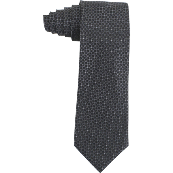  Calvin Klein Men's Silk Steel Etched Micro Check Tie 