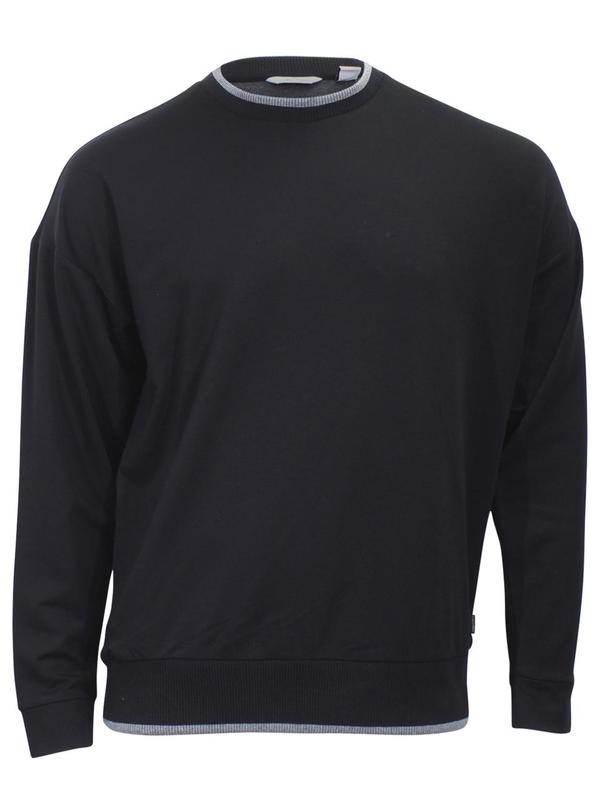  Calvin Klein Men's Tipped Collar Long Sleeve Crew Neck Sweater Shirt 