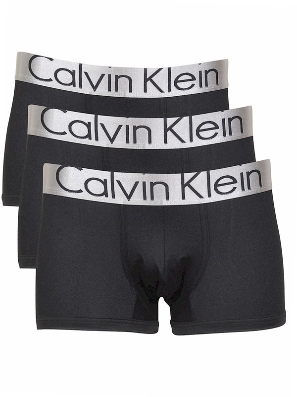  Calvin Klein Steel Microfiber Trunks Men's 3-Pairs Low Rise Underwear 