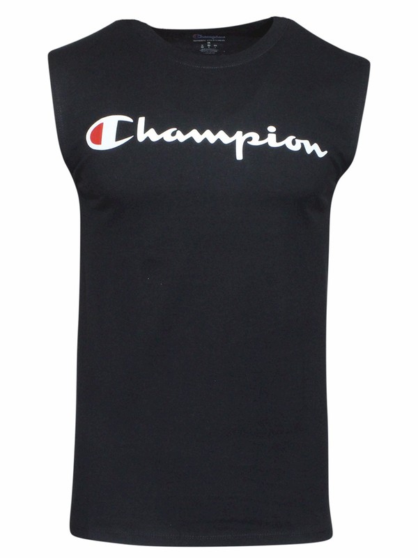  Champion Classic Jersey Muscle T-Shirt Men's Script Logo Tank Top 