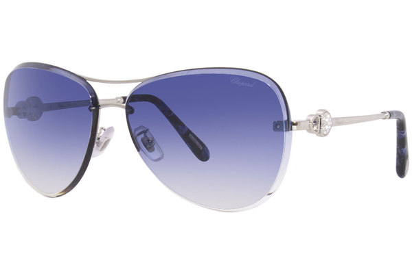  Chopard SCHC88S Sunglasses Women's Semi Rim Pilot Shape 