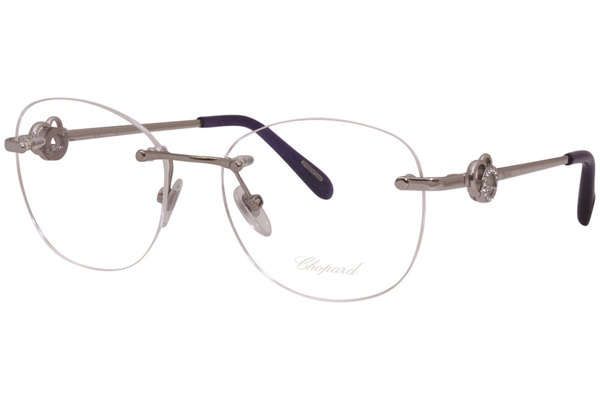  Chopard VCHC35S Eyeglasses Women's Rimless Cat Eye Optical Frame 