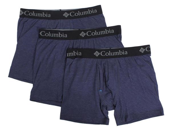  Columbia Men's 3-Pc Performance Stretch Stripe Boxer Briefs Underwear 