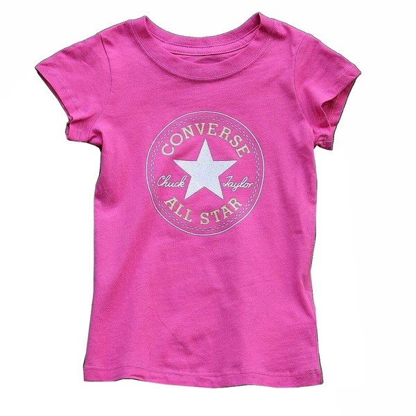  Converse Girl's All Star Chuck Taylor Logo Cotton Short Sleeve T-Shirt 