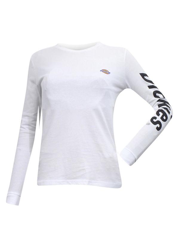  Dickies Girl Juniors/Women's Logo Slim Fit Long Sleeve Cotton T-Shirt 