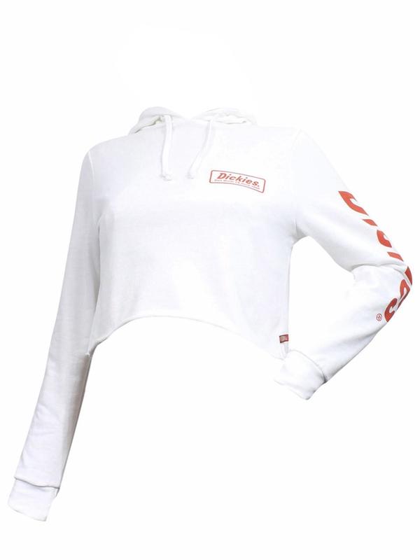  Dickies Girl Juniors/Women's Long Sleeve Cropped Fleece Hoodie Sweatshirt 