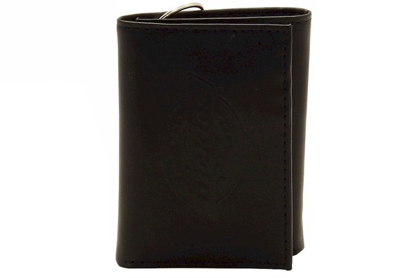  Dickies Men's Genuine Leather Tri-Fold Chain Wallet 