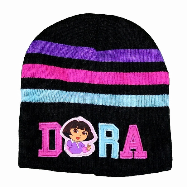  Dora The Explorer Star & Stripes Girl's Hat & Gloves Set Sz. 4-7 