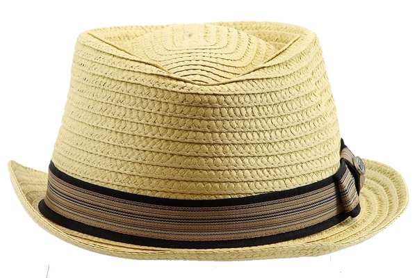  Dorfman Pacific Men's Braided Straw Diamond Crown Trilby Hat 