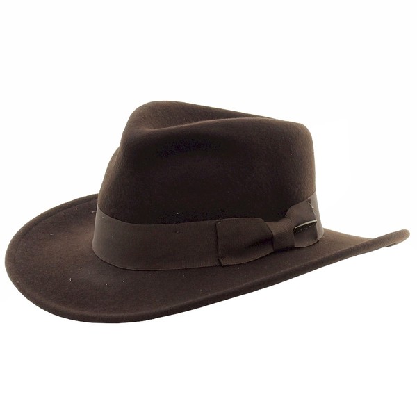  Dorfman Pacific Men's Indiana Jones Crushable Wool Felt Fedora Hat 