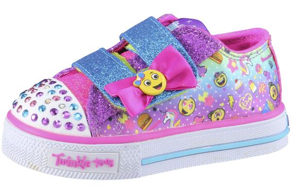  Emoji Print Skechers Toddler/Little Girl's Twinkle Toes Emoji Light Up Sneakers 