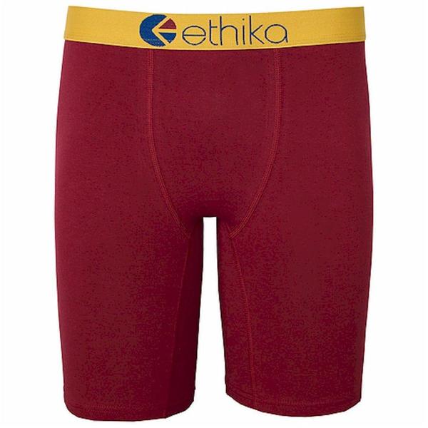  Ethika Men's The Staple Fit Cavalier Wine Long Boxer Briefs Underwear 