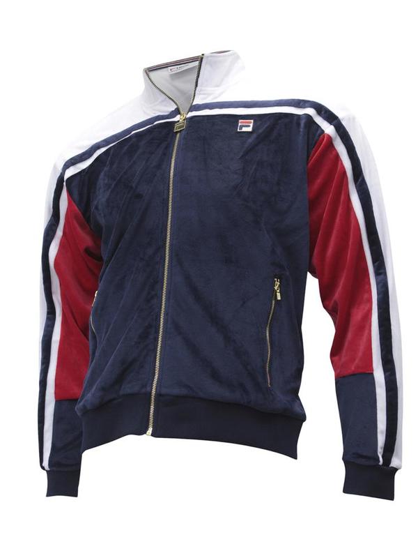  Fila Men's Lamar Zip Front Velour Track Jacket 