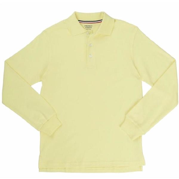  French Toast Boy's Long Sleeve Interlock Uniform Polo Shirt 