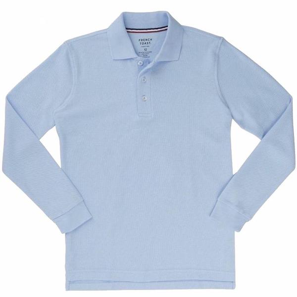  French Toast Boy's Long Sleeve Pique Polo Uniform Shirt 