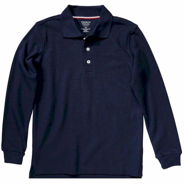  French Toast Boy's Long Sleeve Pique Polo Uniform Shirt 