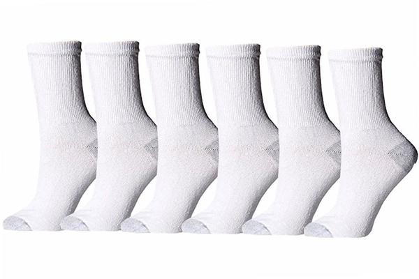  Fruit Of The Loom Women's 6-Pack Cushioned Crew Socks 